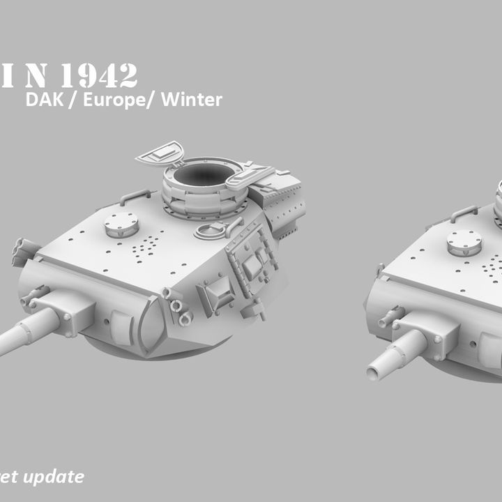 3D Printable Panzer III N early prod 1942, DAK/Europe/Winter